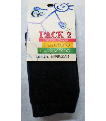 Calcetines cálidos lisos Pack 2 unidades